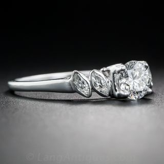 Mid-Century .50 Carat Diamond Engagement Ring By Birks
