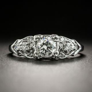 Mid-Century .51 Carat Diamond Engagement Ring  - 1