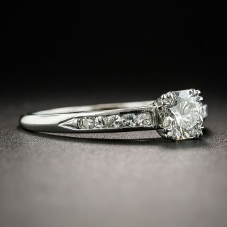 Mid-Century .52 Carat Diamond Platinum Engagement Ring - GIA I VS2