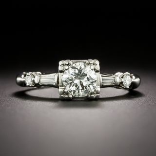 Mid-Century .58 Carat Diamond Engagement Ring - 1