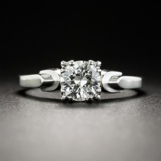 Mid-Century .60 Carat Diamond Platinum Wedding Set 