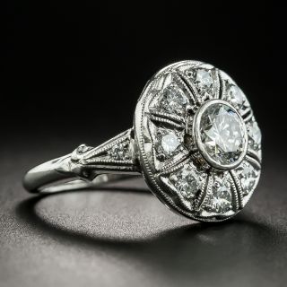 Mid-Century .70 Carat Center Diamond Engagement Ring