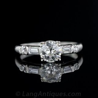 Mid-Century .75 Carat Diamond Engagement Ring