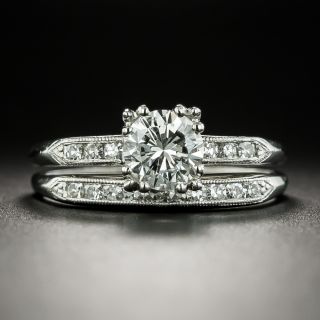 Mid-Century .77 Carat Diamond Wedding Set - GIA I SI1 - 3