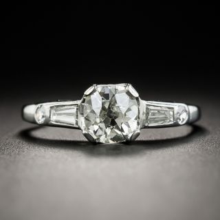 Mid-Century .80 Carat Platinum Diamond Engagement Ring - 1