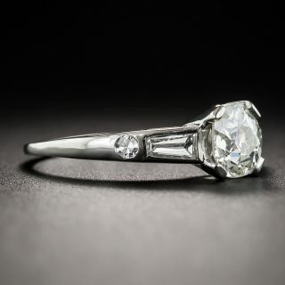 Mid-Century .80 Carat Palladium Diamond Engagement Ring