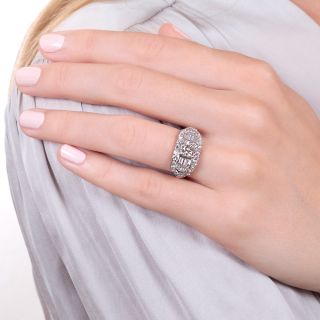 Mid-Century .83 Carat Diamond Engagement Ring by Granat Brothers - GIA G SI1
