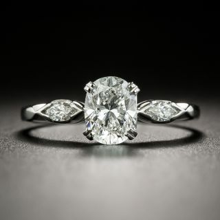 Mid-Century .85 Carat Oval-Cut Diamond Engagement Ring - GIA E VS2 - 2