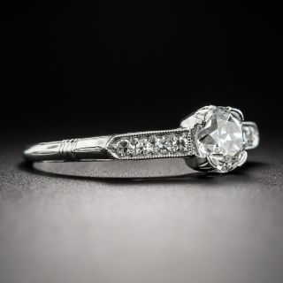 Mid-Century .85 Carat Platinum Diamond Engagement Ring - GIA K VVS2
