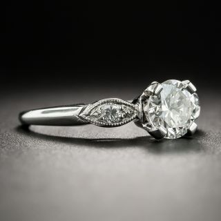 Mid-Century .90 Carat Diamond Platinum Engagement Ring - GIA G SI2