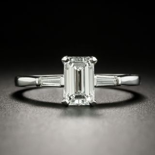 Mid-Century .99 Emerald-Cut Diamond Engagement Ring - GIA F VVS1 - 2