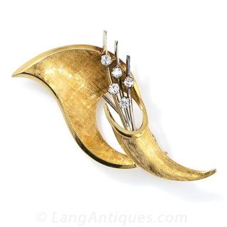 Mid-Century Abstract Diamond Spray Pin