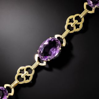 Mid-Century Amethyst and Gold Link Bracelet - 3