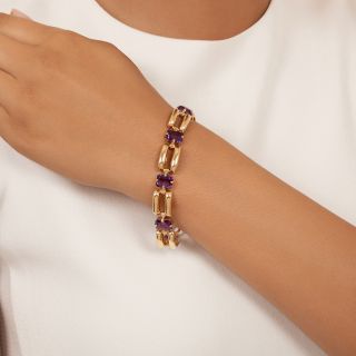 Mid-Century Amethyst Link Bracelet by Allsopp-Steller