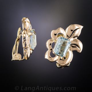 Mid-Century Aquamarine Earrings