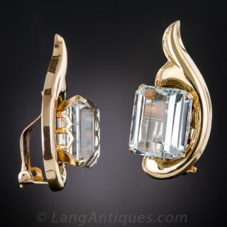 Mid-Century Aquamarine Earrings