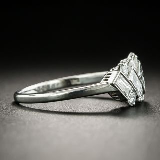 Mid-Century Baguette and Round Diamond Band Ring