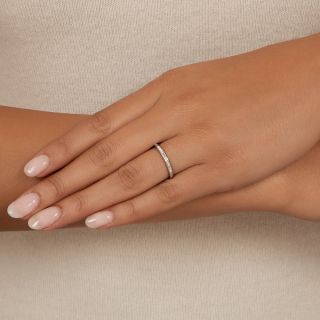 Mid-Century Baguette and Round Diamond Wedding Band by Hartzberg