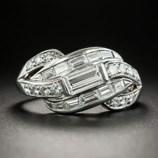 Mid-Century Baguette Diamond Band Ring by Hartzberg  - 2