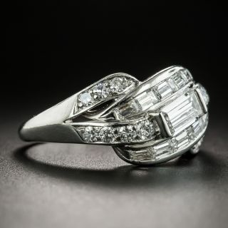 Mid-Century Baguette Diamond Band Ring by Hartzberg 