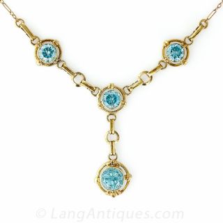 Mid-Century Blue Zircon Necklace