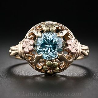 Mid-Century Blue Zircon Ring