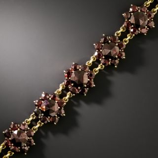 Mid-Century Bohemian Garnet Cluster Bracelet - 2