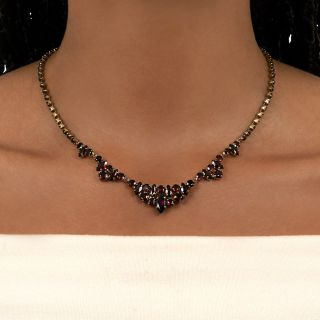 Mid Century Bohemian Style Garnet Necklace