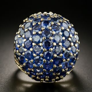 Mid-Century Bombe Sapphire Ring - 2