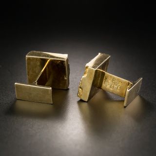 Mid-Century Brutalist Pyrite Cufflinks by Bjorn Weckstrom 