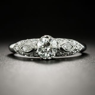 Mid-Century 1.03 Carat Emerald-Cut Diamond Engagement Ring - GIA G SI1 - 2