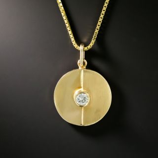 Mid-Century Cartier Op-Art Diamond Disk Pendant - 2