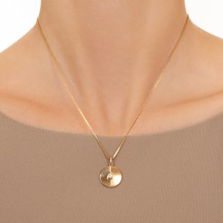 Mid-Century Cartier Op-Art Diamond Disk Pendant