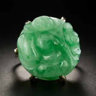 Mid-Century Carved Jade Ring
