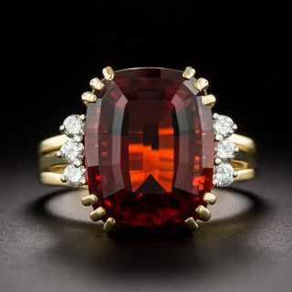 Mid-Century Citrine and Diamond Ring - 2