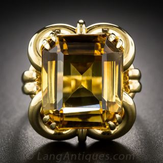 Mid-Century Citrine Cocktail Ring