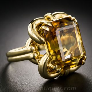 Mid-Century Citrine Cocktail Ring