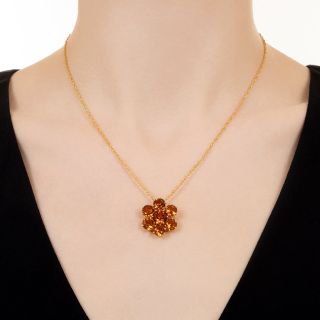Mid-Century Citrine Flower Cluster Pendant