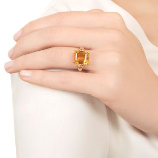Mid-Century Citrine Ring by Skalet