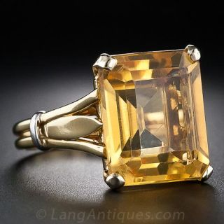 Mid-Century Citrine Ring