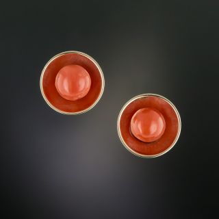 Mid-Century Coral Earrings - 2