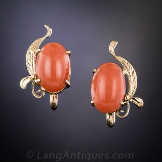 Mid-Century Coral Earrings - 2