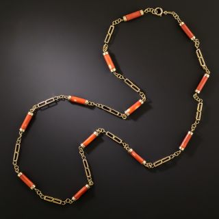 Mid-Century Coral Link Necklace - 4