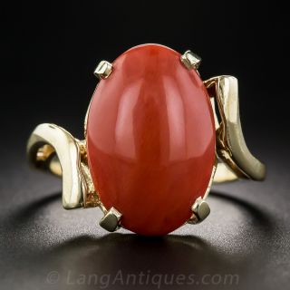 Mid-Century Coral Ring - 2