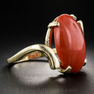 Mid-Century Coral Ring