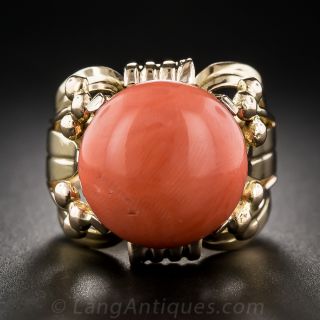 Mid-Century Coral Ring