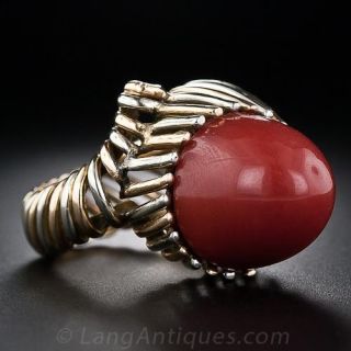 Mid-Century Coral Ring