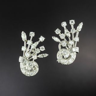 Mid-Century Cornucopia Diamond Spray Earrings - 1
