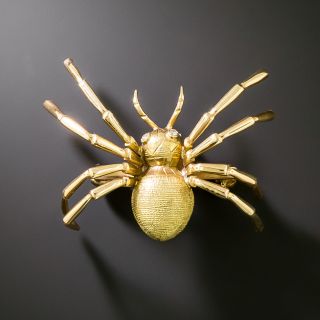 Mid Century Creeping Spider Brooch - 2