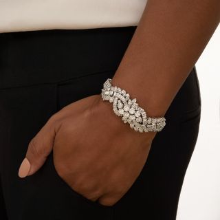 Mid-Century Diamond and Platinum Bracelet - 18.65 Carats